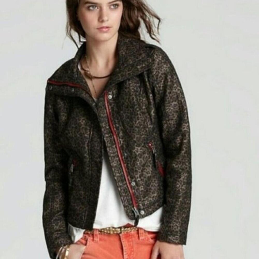 LKNW We The Free People Leopard Pop Moto Jacket 4